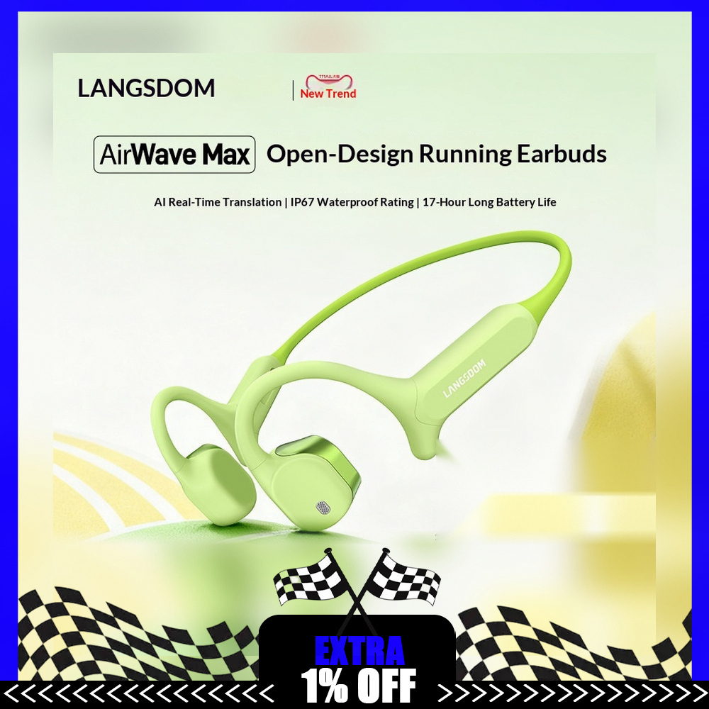 Bone Conduction Running Headphones - LANGSDOM AirWave Max Açık Kulaklık Tasarımlı
