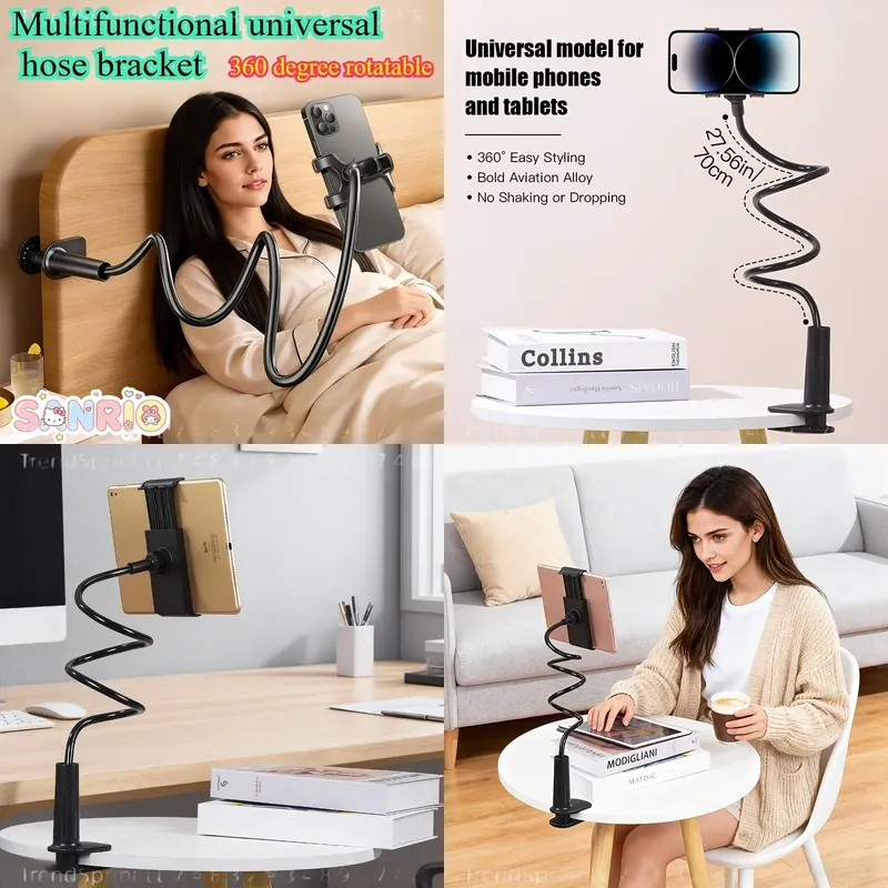 Tablets - 360 Derece Esnek Hortumlu Telefon Tutucu,