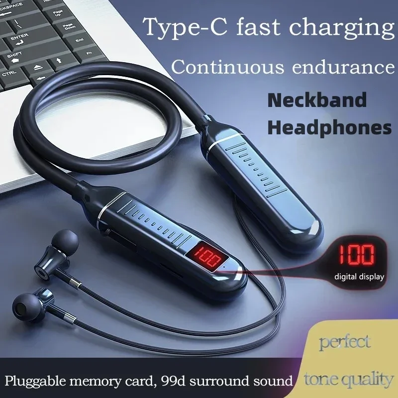 Magnetic Neckband Sports Earphones - Kablosuz Bluetooth Kulaklık Boyun Bandı Kulaklık