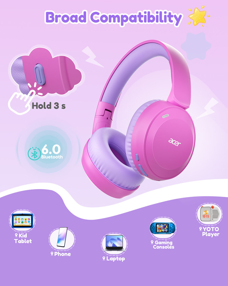 Acer OHR668 Çocuklar İçin Blue - Anc Wireless Over Ear Headphones incelemesi ve fiyatı