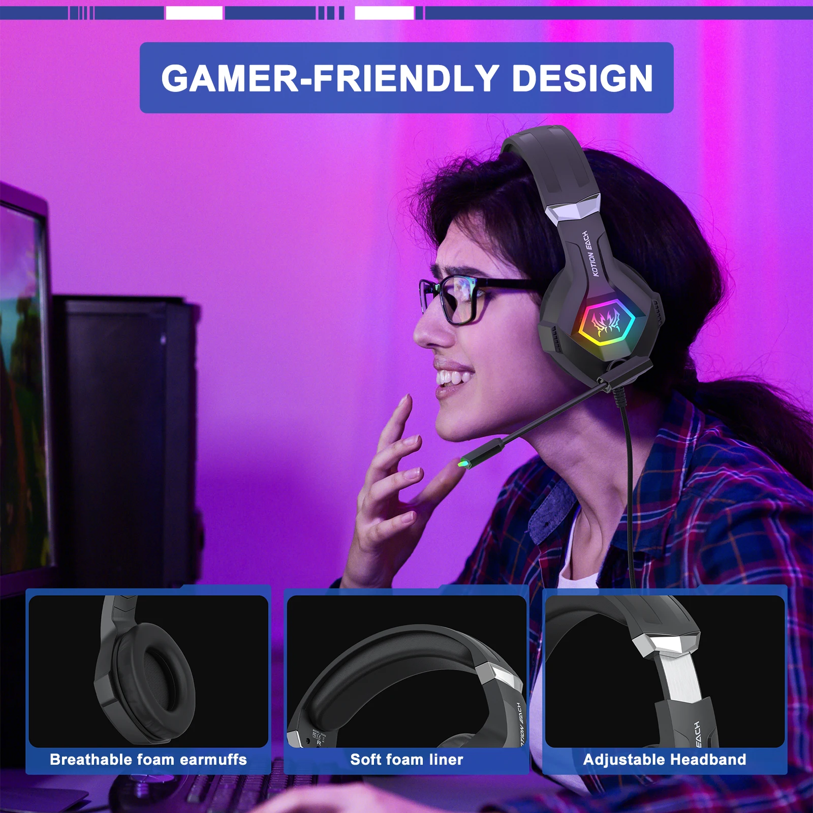 7.1 Çevresel Sesli Kablolu Oyu - Gaming Headset With Mic Rgb incelemesi ve fiyatı